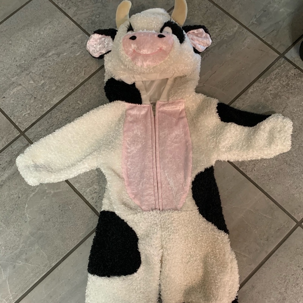 Cow zip up costume